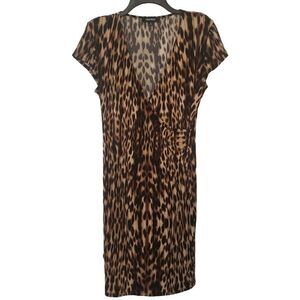 Nine West womens mid-length animal print dress C1
